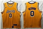 Lakers 0 Russell Westbrook Yellow Nike Swingman Jersey,baseball caps,new era cap wholesale,wholesale hats